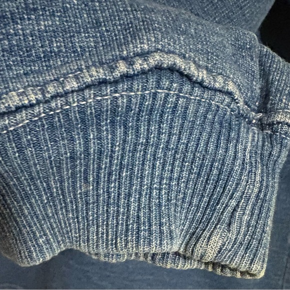 Vintage Elizabeth Liz&Co Quarter Zip Red Blue Striped 100% Cotton Pullover - M - Picture 8 of 8